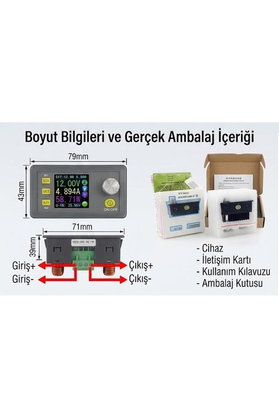 DPS3005-USB-BT Dijital Ayarlı Güç Kaynağı Modülü 0-32V 0-5A Renkli LCD Ekran Bluetooth USB