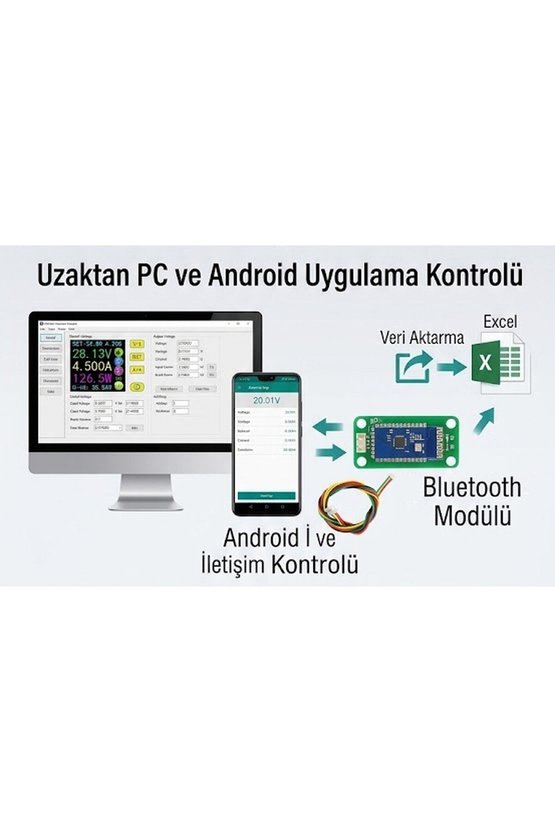 DPS3005-USB-BT Dijital Ayarlı Güç Kaynağı Modülü 0-32V 0-5A Renkli LCD Ekran Bluetooth USB