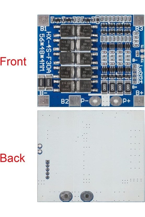 HX-4S-F30A Mavi 4S 30A 12.8V 14.6V LiFePO4 BMS Pil Koruma Devresi