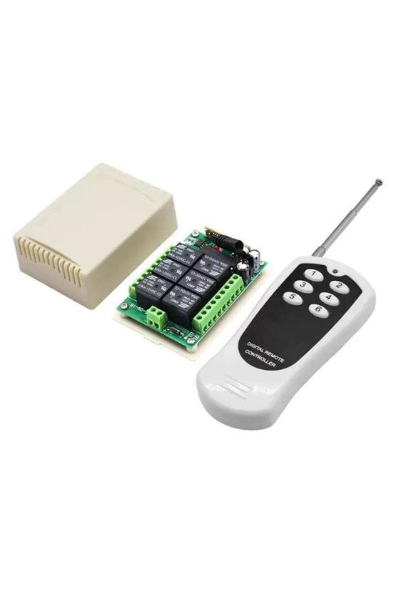 12V 433 MHz 6 Kanal Kablosuz RF Alıcılı Kumandalı Röle Modülü