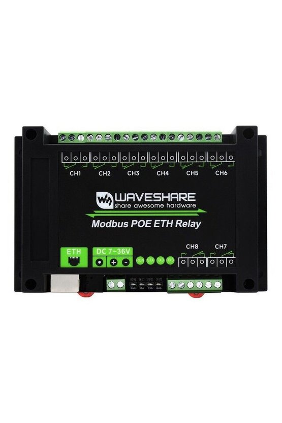 8 Kanallı Ethernet Röle Modülü Modbus RTU TCP PoE Port