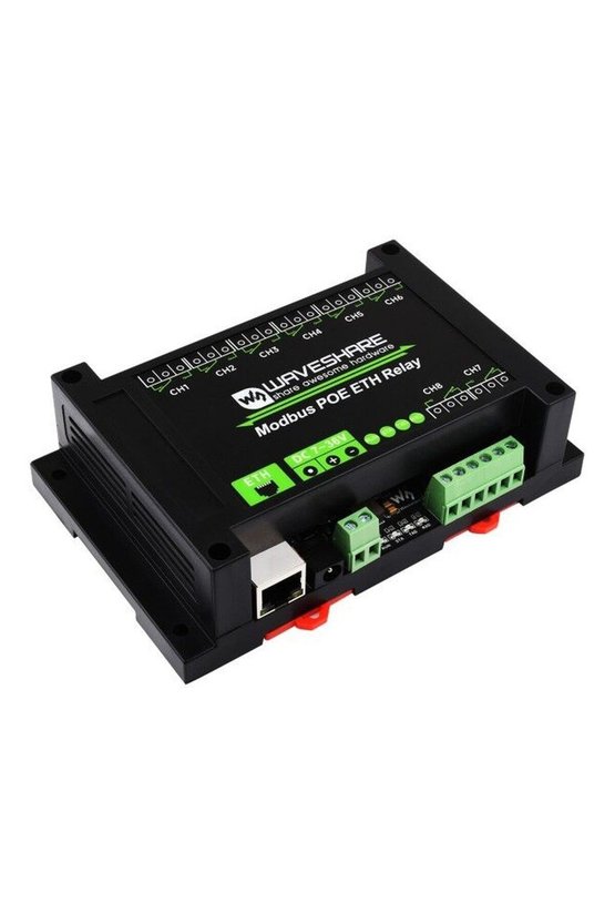 8 Kanallı Ethernet Röle Modülü Modbus RTU TCP PoE Port
