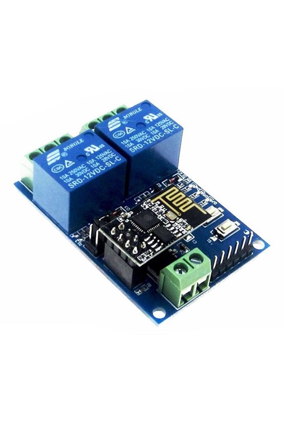 ESP8266 2 Kanal 12V ESP-01 Wi-Fi Röle Modülü Akıllı Ev ve IoT Geliştirme Kartı