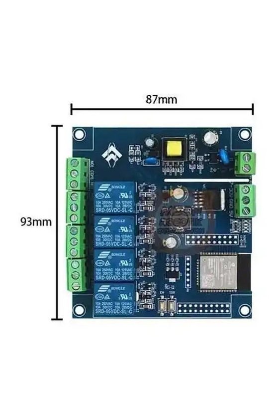 ESP32 Wi-Fi ve Bluetooth Destekli 4 Kanal Röle Kartı AC 220V DC 5-30V