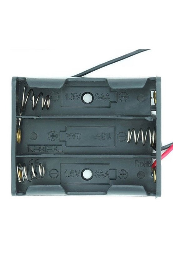2 Adet 3lü AAA Pil Yatağı 4.5V Çıkışlı Açık Kasa Kablolu Yuva