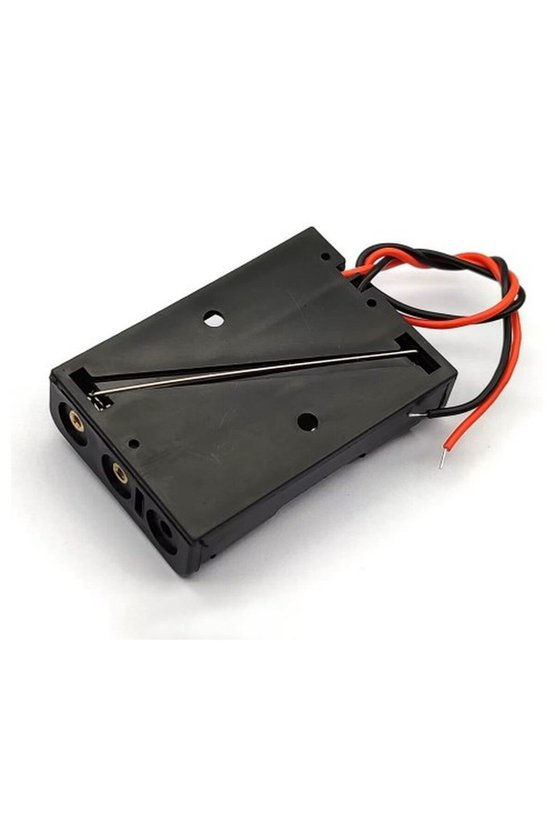 2 Adet 3lü AAA Pil Yatağı 4.5V Çıkışlı Açık Kasa Kablolu Yuva