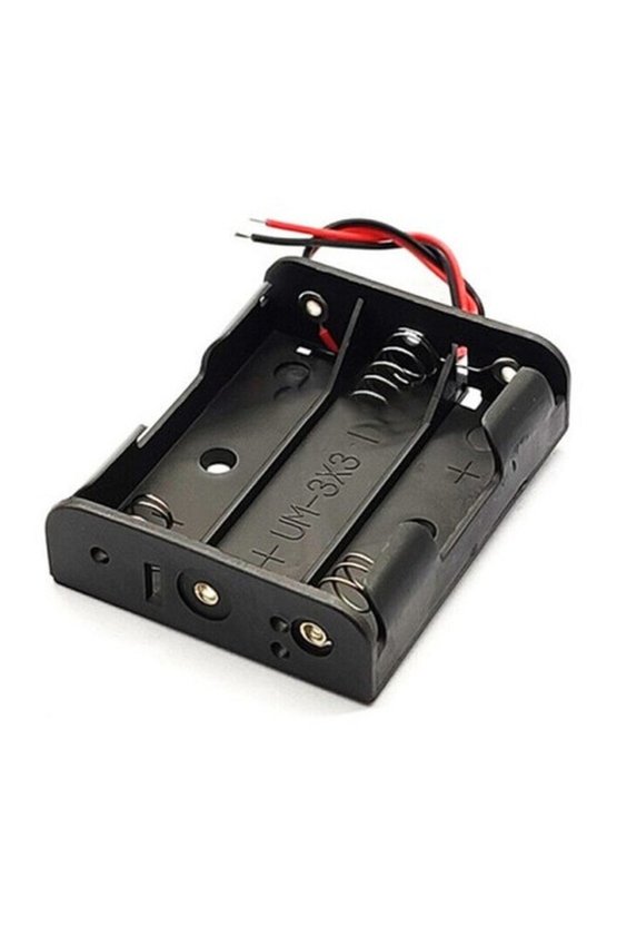 2 Adet 3lü AAA Pil Yatağı 4.5V Çıkışlı Açık Kasa Kablolu Yuva
