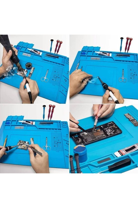 S-160 Antistatik ESD Isıya Dayanıklı Silikon Lehimleme Tamir Matı 45x30 cm