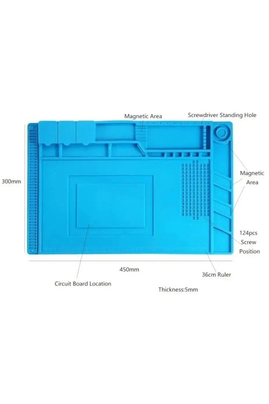 S-160 Antistatik ESD Isıya Dayanıklı Silikon Lehimleme Tamir Matı 45x30 cm