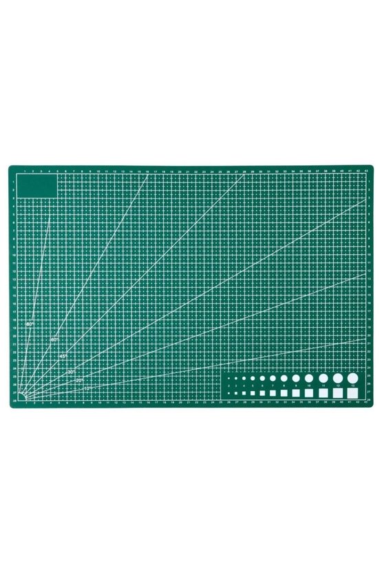 A3 Çift Taraflı Kendinden İyileşen Kesim Matı 45x30 cm Hobi ve Maket Kesme Tablası Yeşil
