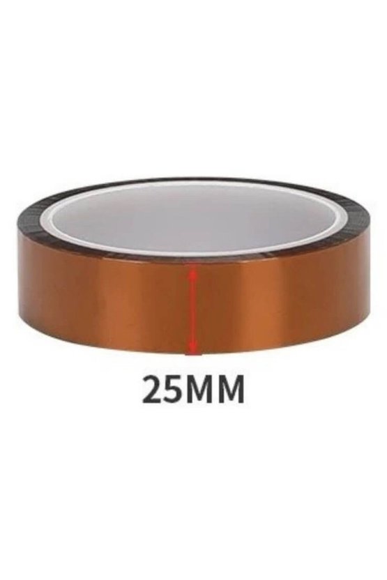 Isıya Dayanıklı Kapton Poliimid Bant 25mm 30 Metre Elektronik Yalıtım ve 3D Yazıcı Maskelemesi