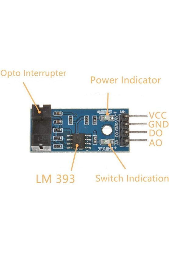 LM393 Optik Hız Sensörü Modülü Kızılötesi Slot Tipi Enkoder Okuyucu FC-03