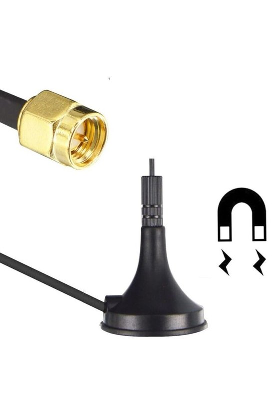 5800MHz 12dBi Manyetik Tabanlı SMA Erkek Kablosuz Ağ Anteni 22.3cm