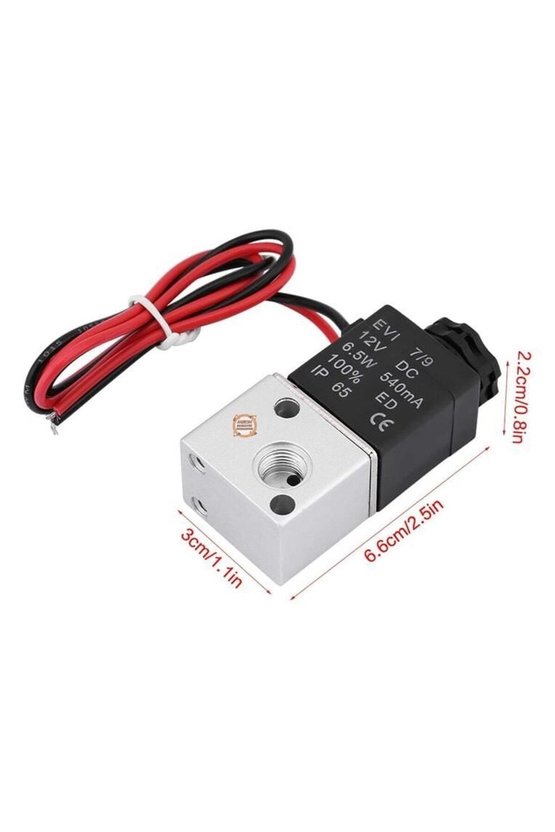 12V DC 2 Konumlu 3 Yönlü 18 İnç Pnömatik Solenoid Valf
