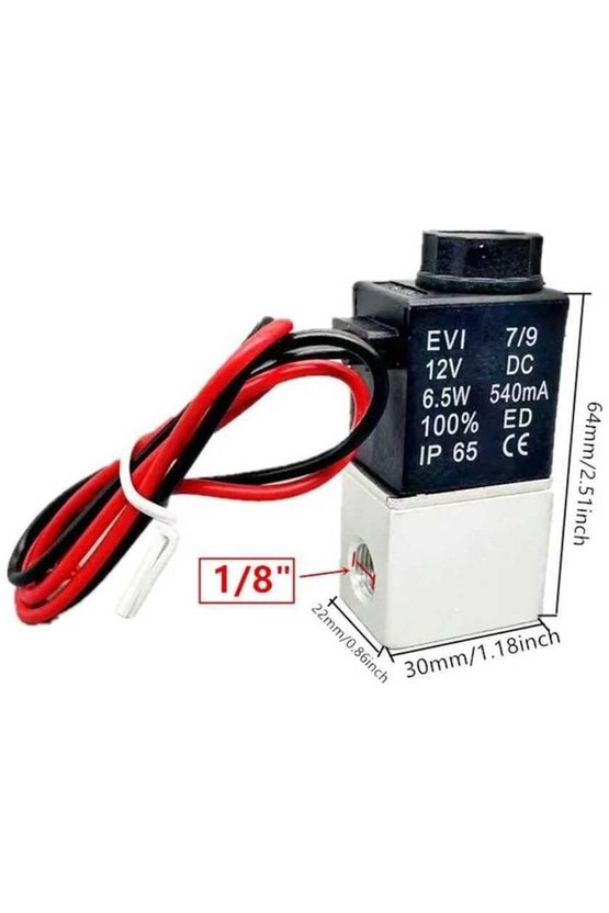 12V DC 2 Konumlu 3 Yönlü 18 İnç Pnömatik Solenoid Valf