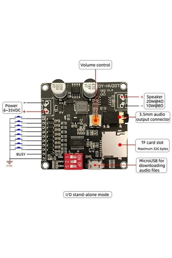 DY-HV20T 10W 20W Amfili MP3 Ses Çalma Modülü 6-35V