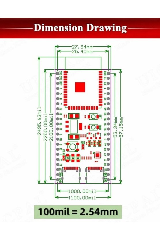 ESP32 S3 N16R8 WiFi Bluetooth Board ( LEHİMSİZ )