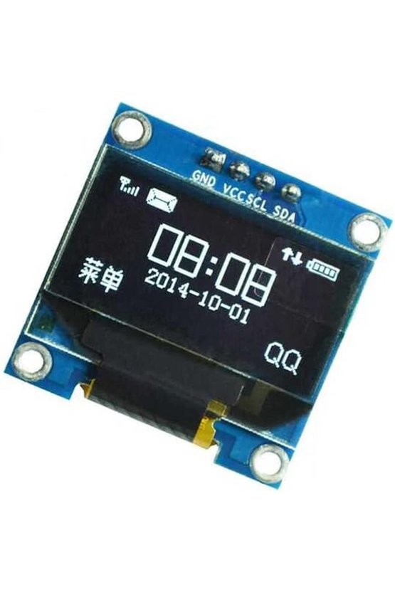 0.96 inç Beyaz OLED LCD Ekran Modülü 128x64 Piksel I2C Seri IIC