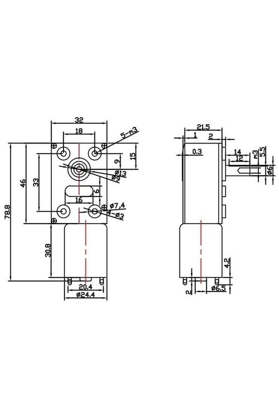 12V 30 RPM L Redüktörlü DC Motor Yüksek Torklu Otomasyon Motoru