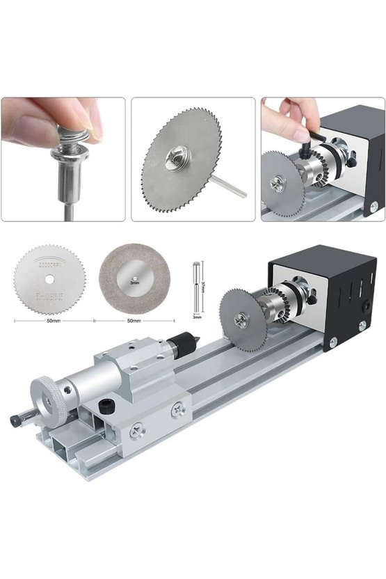 100W Mini Ahşap Torna Makinesi 7 Kademeli Hız Ayarlı Hobi Tespih ve Oyma Seti