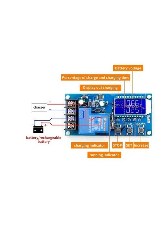 XY-L30A 6-60V 30A LCD Ekranlı Akü Batarya Şarj Kontrol Devresi Modülü