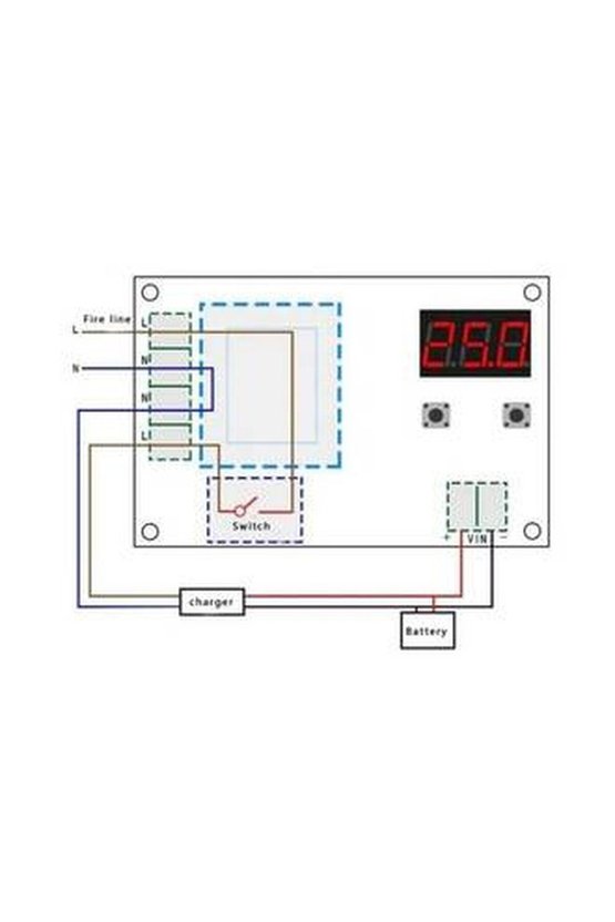 XH-M602 Dijital Akü Şarj Kontrol Röle Modülü 220V 10A Akıllı Şarj Kesici Devre
