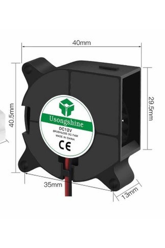 4020 Salyangoz Blower Fan 12V DC Fırçasız Soğutucu Fan (40x40x20mm) - 3D Yazıcı Uyumlu