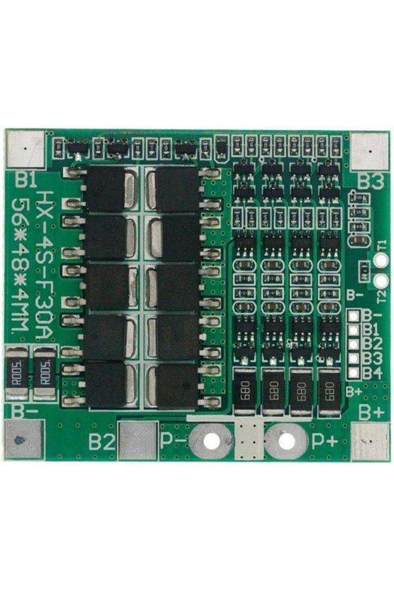 4S 30A LiFePO4 BMS Balanslı Batarya Koruma ve Şarj Devre Kartı 3.2V (HX-4S-F30A)