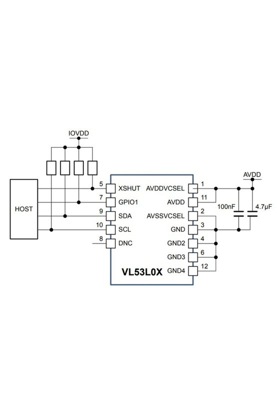 TOF200C-VL53L0X Lazer Mesafe Sensörü Modülü – Arduino Uyumlu I2C ToF Mesafe Ölçer (2 Metre Menzil)