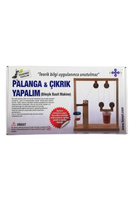 Eğitici Ahşap Palanga ve Çıkrık Deney Seti | Bileşik Basit Makine STEM Eğitim Materyali