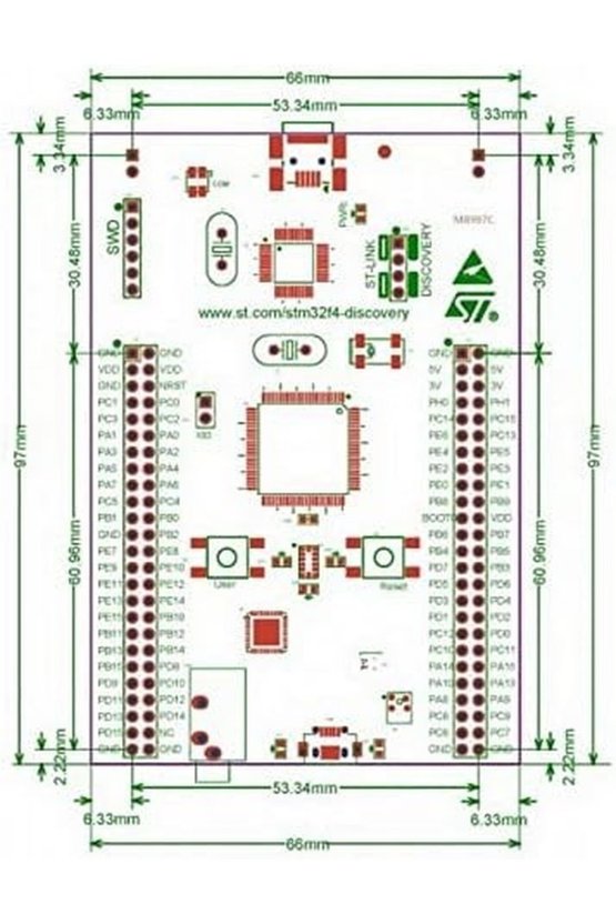 STM32F407G-DISC1 Discovery Geliştirme Kartı - ARM Cortex-M4, Dahili ST-LinkV2, Orijinal ST