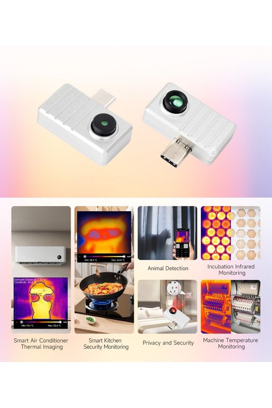 Thermal 90° USB-C Termal Kamera 80x62 IR Görüntüleme Modülü - AndroidPC Uyumlu Kızılötesi Termal Se