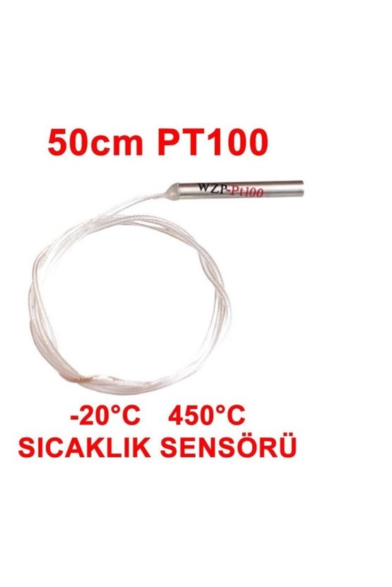 5 Adet WZP PT100 Sıcaklık Sensörü - 4x30mm Paslanmaz Çelik Prob, 50cm 2 Uçlu Hassas Isı Ölçer
