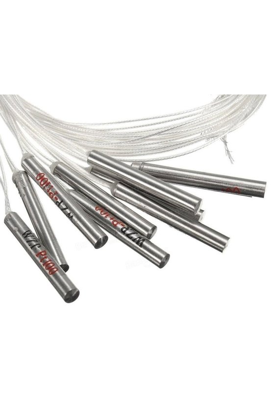 5 Adet WZP PT100 Sıcaklık Sensörü - 4x30mm Paslanmaz Çelik Prob, 50cm 2 Uçlu Hassas Isı Ölçer