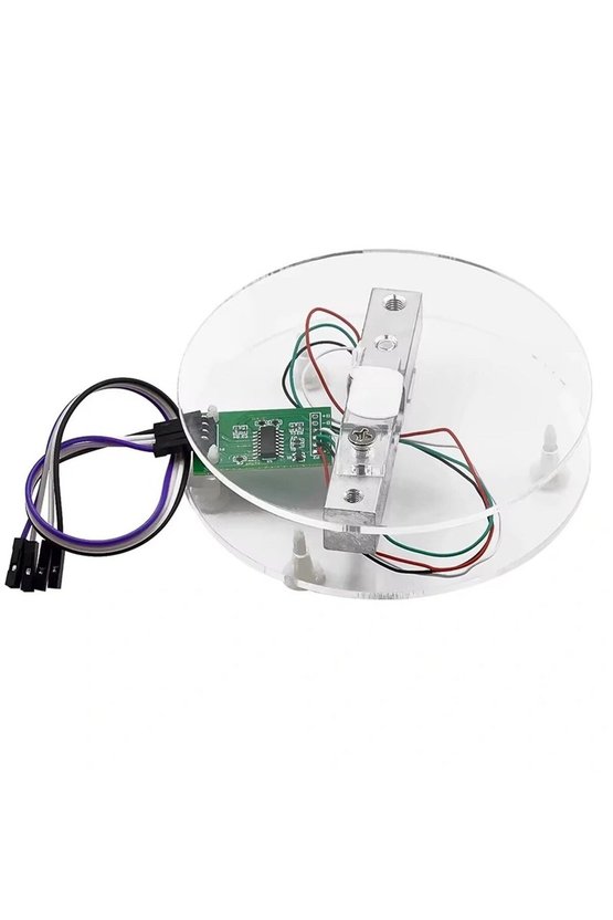 10 Kg Yük Hücresi ve HX711 Ağırlık Sensörü Modülü Seti - Arduino Uyumlu Şeffaf Akrilik Tartı Kiti