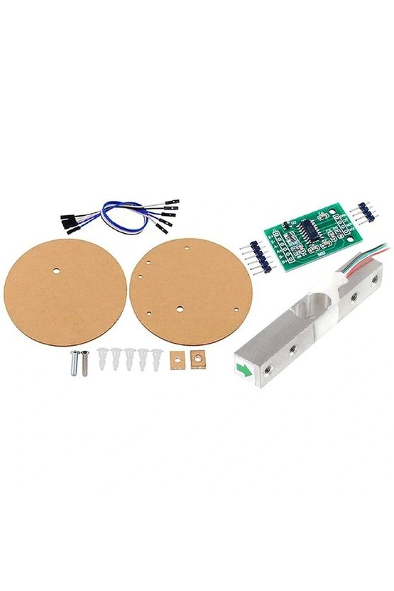 10 Kg Yük Hücresi ve HX711 Ağırlık Sensörü Modülü Seti - Arduino Uyumlu Şeffaf Akrilik Tartı Kiti