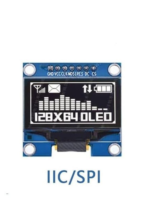 1.3 İnç 128x64 Beyaz OLED Grafik Ekran Modülü - I2CSPI Destekli Arduino ve Raspberry Pi Uyumlu LCD