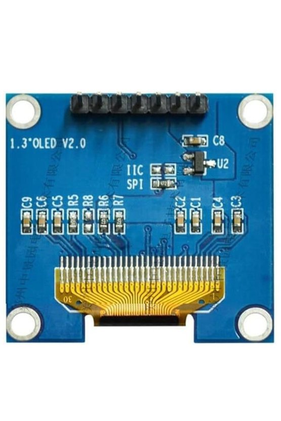 1.3 İnç 128x64 Beyaz OLED Grafik Ekran Modülü - I2CSPI Destekli Arduino ve Raspberry Pi Uyumlu LCD