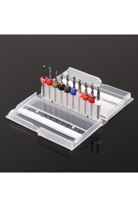 Karbid Mikro Matkap Uç Seti 2.1-3.0mm 10’lu PCB CNC Delme Uçları - Tungsten Karbid 3.175mm Sap