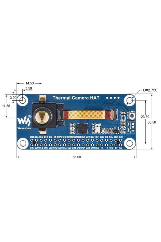 Thermal Camera 80x62 IR Termal Görüntüleme Modülü - Raspberry Pi 40PIN GPIO Uyumlu Kızılötesi Sensör