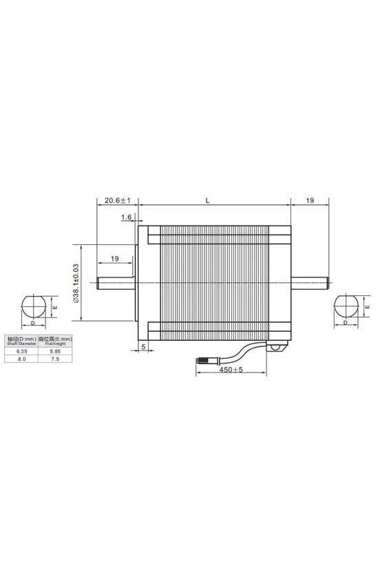 NEMA23 Çift Şaftlı Step Motor - 3.5N.m 4.0A 115mm