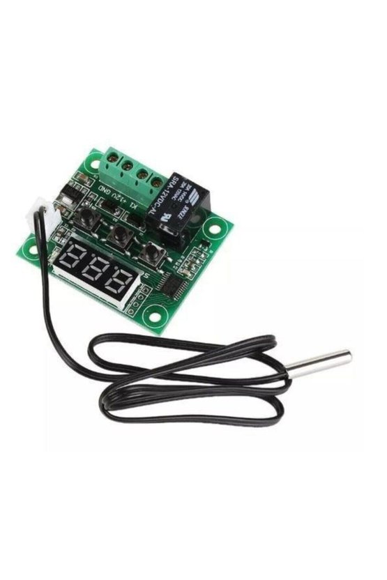 2 Adet Kutulu W1209 12V DC Dijital Termostat Sıcaklık Kontrol Devresi Sensörlü