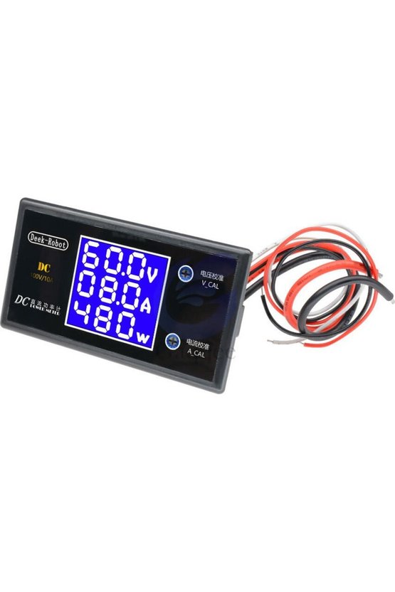 Dc 0-100V 10A Digital Voltmetre Ampermetre ve Wattmetre Deekrobot 0-1000W Mavi LCD