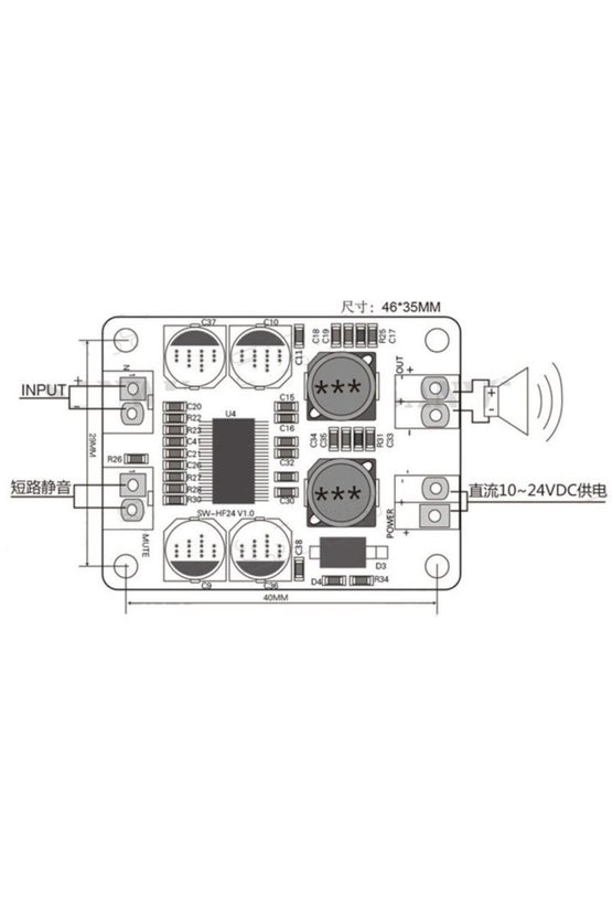 60w D Class Mono Tpa3118 Power Anfi Amfi Amplifikatör Modül