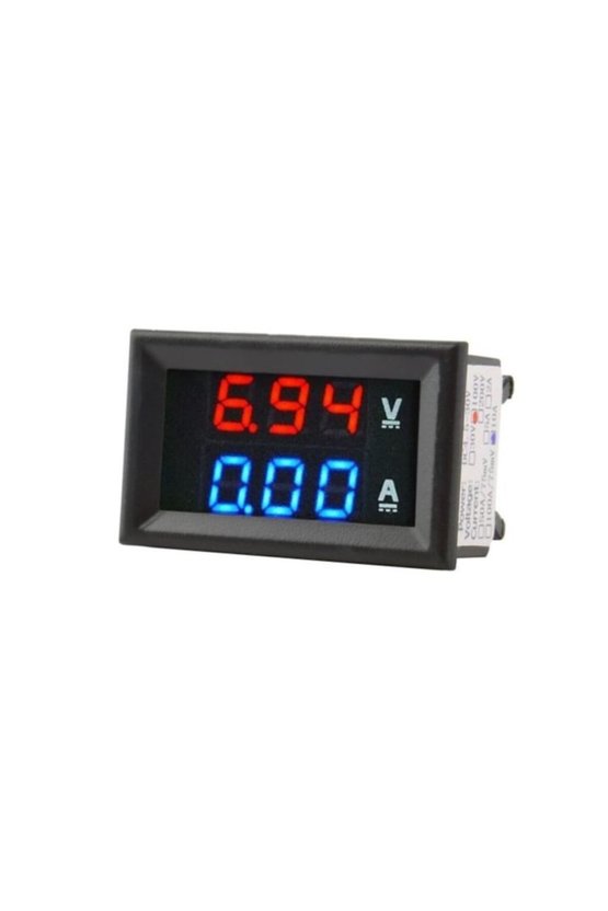Çift Usb Çıkışlı Panel Tipi Dijital Voltmetre Vqch128 V2 Göstergeli