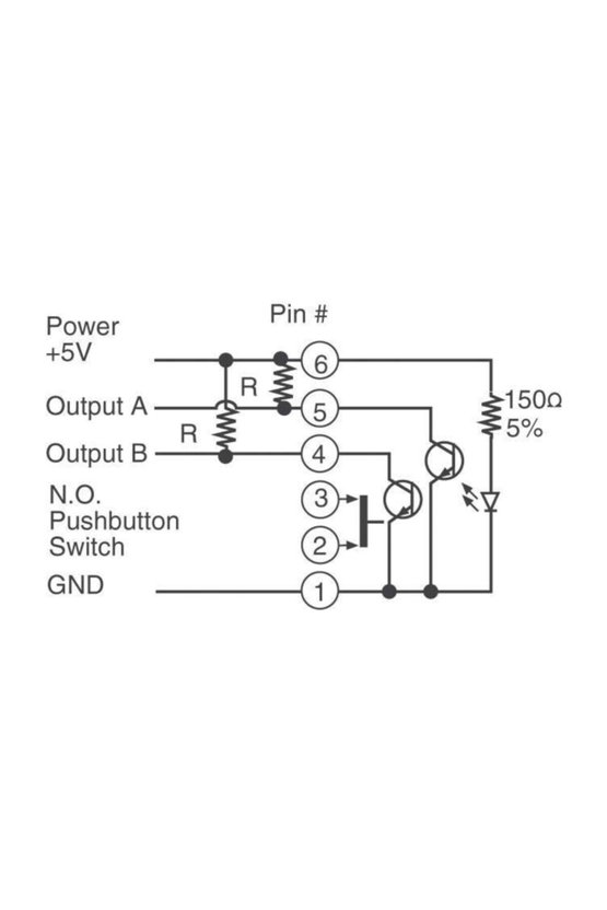 Grayhill 61C22-01-04-02 Optik Rotary Enkoder Butonlu 16 Palsli Panel Tipi Kuadratür