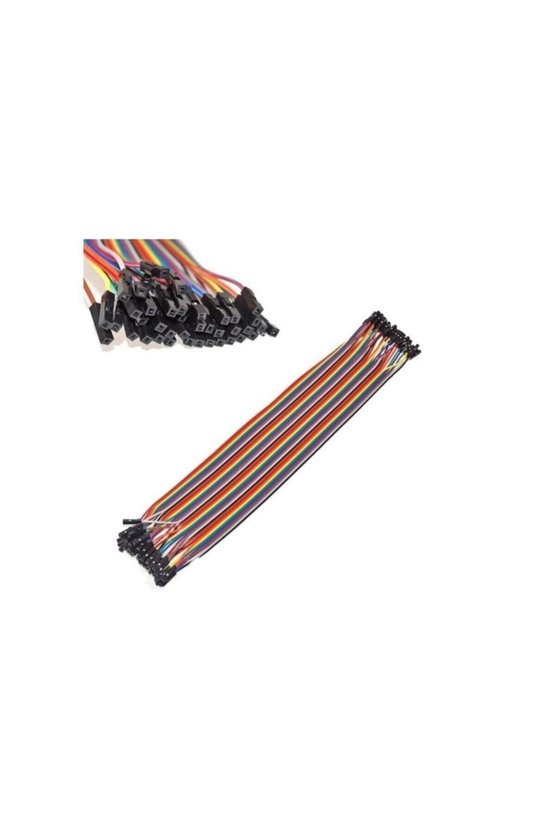 Çift Dişi Uçlu Jumper Kablo 40 Adet 30 cm Breadboard Uyumlu 10 Renkli Ayrılabilir