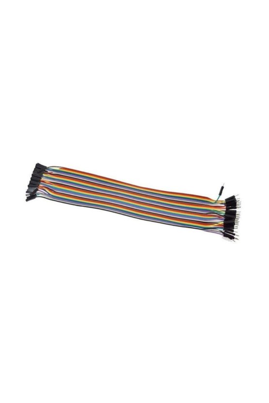 Dişi Erkek Jumper Kablo 40 Adet 30 cm Breadboard Uyumlu 10 Renkli Ayrılabilir Şerit
