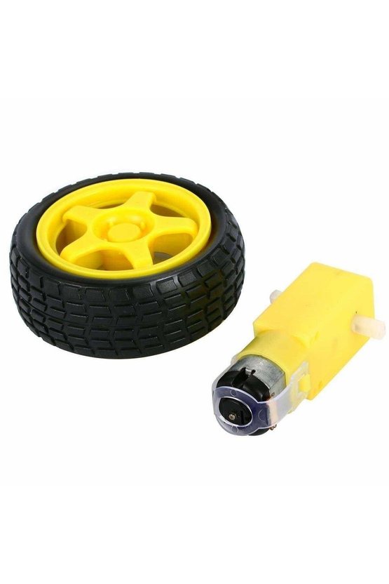 Arduino Robot Tekerlek ve DC Motor Seti - Redüktörlü Motor 250 rp