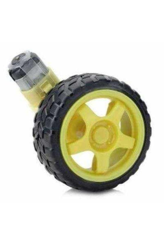 Arduino Robot Tekerlek ve DC Motor Seti - Redüktörlü Motor 250 rp